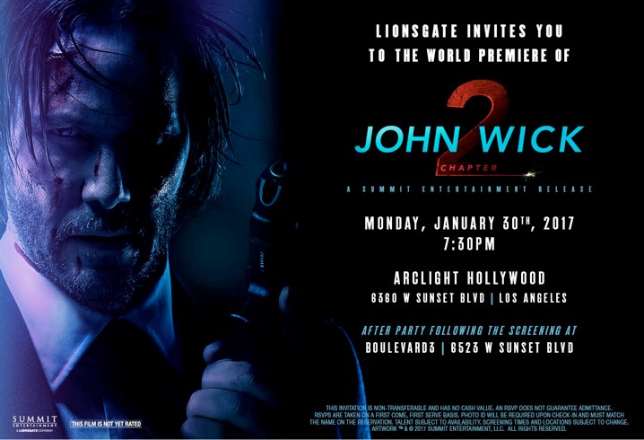 John Wick 2 Invite